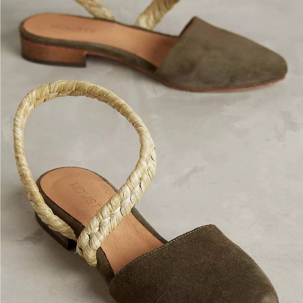 Anthropologie Howsty Caia Wrapped Raffia flats